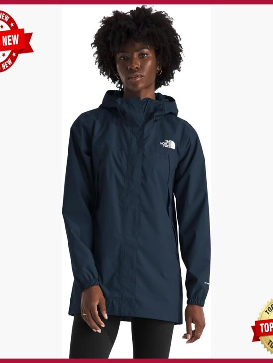 Jackets & Blazers - Waterproof Breathable Rain Parka with Adjustable Hood, Long Sleeve
